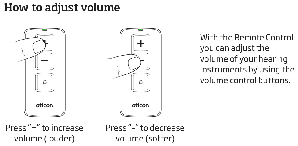 Oticon Remote 2 Change Volume