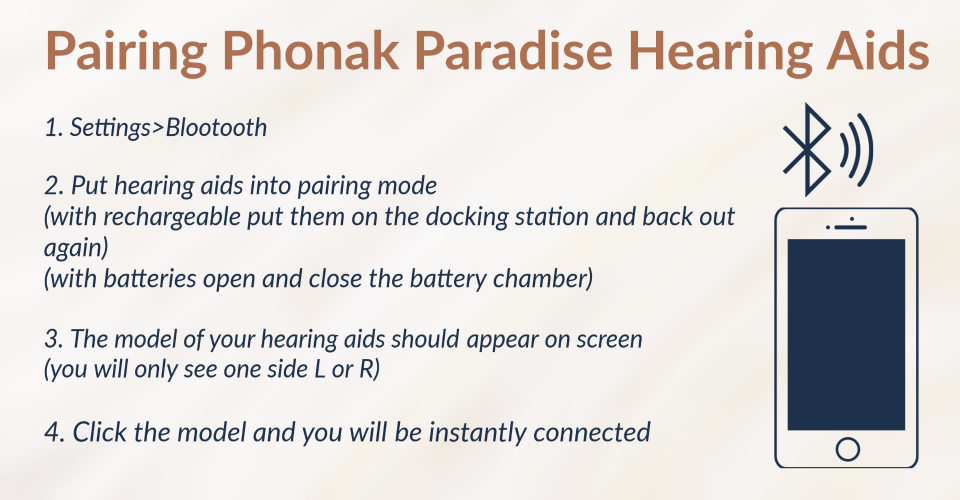 Pairing Phonak Paradise Hearing Aid